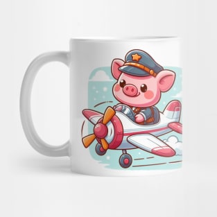 Cute Pilot Pig Mug